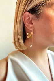 تصویر گوشواره مدل گل طلایی 