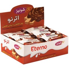 تصویر ویفر اترنو شونیز - 24 گرم بسته 24 عددی بیسکویت و ویفر 576 گرم شونیز کاکائویی