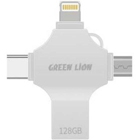 تصویر فلش مموری 4 در 1 ظرفیت 128 گیگ برند Green Lion 