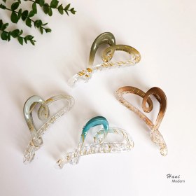 تصویر کلیپس قلبی شیشه ای 