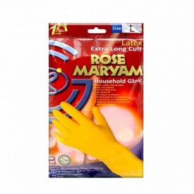 تصویر دستکش ظرفشويي ساق بلند رز مریم سایز L Rose Maryam long legged dishwashing gloves size L