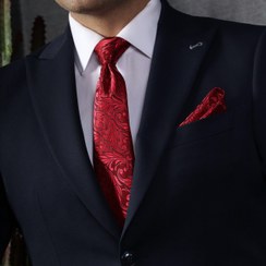 تصویر ست کراوات و دستمال جیب مردانه نسن مدل TM4 