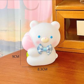 تصویر قلک فانتزی طرح خرگوش و خرس قلب به دست 