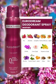 تصویر دئودورانت اورجینال برند Free love مدل Eurodream Kadın Deodorant 150 ml کد 230890754 