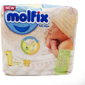 تصویر پوشک سایز1 نوزادی مولفیکس 20 عددی Molfix Baby Diaper 1 NEW BORN 20 PCS