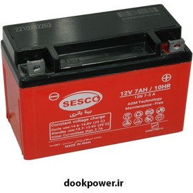 تصویر باطری 7 آمپر هندایی سسکو Motorcycle battery 7 ampr SESCO