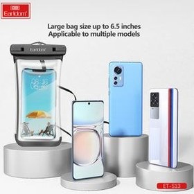 تصویر کاور موبایل ضد آب ارلدام مدل WATERPROOF TPU S13 مناسب برای گوشی موبایل تا سایز 6.5 اینچ 