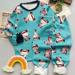 تصویر ست لباس بچگانه تو کرکی طرح دار مناسب دختر و پسر 