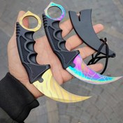 تصویر چاقوی کارامبیت ۲۰ سانتی مشکی بند دار 