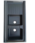 تصویر سینک گرانیتی روکار سایز ۱۲۰در ۶۰ برندلوتوس رنگ مشکی Lotus DUBLE basin granite sink