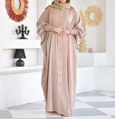 تصویر مانتو عبایی زنانه مدل طیلا جنس کرپ سایز فری 