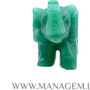 تصویر مجسمه سنگ آونتورین سبز طرح فیل 