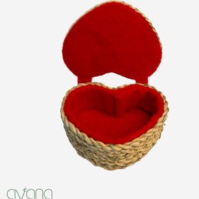 تصویر ست سبد حصیری قلبی 