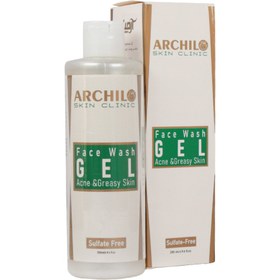 تصویر ژل شستشو صورت فاقد سولفات پوست چرب آرچیلو Archilo face wash gel for acne and greasy skin 250ml