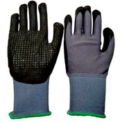 تصویر دستکش ایمنی ضد برش کف مواد نیتریل پاکستانی مدل کف خالدار 