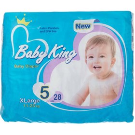 تصویر پوشک بیبی کینگ Baby King سایز 5 بسته 28 عددی 