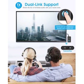 تصویر گیرنده فرستنده 2 در 1 بلوتوث 5.0 با 3.5 میلی متر AUX Stereo Dual-Link BTI-030 ELEGIANT 