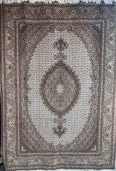 تصویر قالیچه ماهی 50 رج تبریز گل ابریشم handmade carpet mahi tabriz