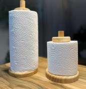 تصویر جادستمال کاغذی رولی چوبی 