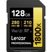 تصویر حافظه V60 لکسارLexar Profes 1800x 280MB SDXC UHS-II U3 V60, 128GB 