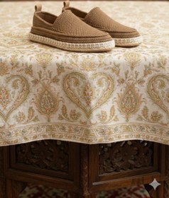 تصویر .گیوه دور کنفی قهوه ای 