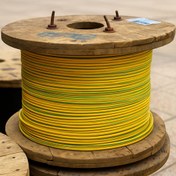 تصویر سیم ارت روکش دار و کابل ارت روکش دار (مفتول و افشان) - سیم ارت روکش دار سبز و زرد نمره 16 (مفتول یا افشان) هر یک متر 