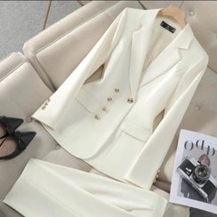 تصویر کت و شلوار زنانه مازراتی کد 004 رنگ سفید و صورتی و مشکی 