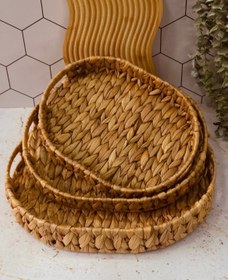 تصویر سینی حصیری سه تکه وارداتی 