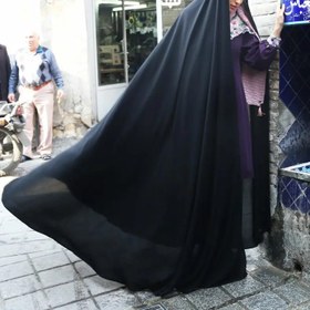 تصویر چادر ساده ایرانی جنس کرپ اسود اعلاء - مشکی قد 160 