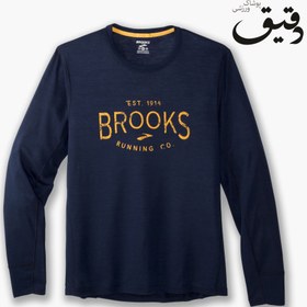 تصویر بلوز ورزشی مردانه بروکس Brooks Distance Long Sleeve سرمه ای Brooks Distance Long Sleeve