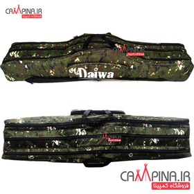 تصویر کیف ماهیگیری سه قلو Daiwa طول 120 سانتیمتر - طرح استتار سبز 