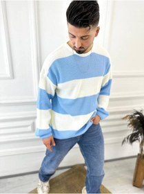 تصویر بافت و پلیور مردانه آبی | KAZAK2978 elkumoda 