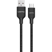 تصویر کابل میکرو یو اس بی فست شارژ 2.4 آمپر لیتو LD-39 طول 1 متر LEITU LD-39 1m MicroUSB Charging Cable