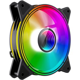 تصویر فن کیس گیم مکس مدل FN-12Rainbow-Q-Infinity GAMEMAX FN-12Rainbow-Q-Infinity 120mm ARGB Cooling Fan