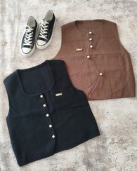 تصویر جلیقه بافت - مشکی 