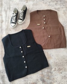 تصویر جلیقه بافت - مشکی 