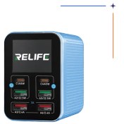 تصویر مولتی شارژر ریلایف مدل Q4 با ۶ پورت و آمپرسنج 