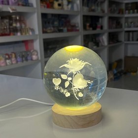 تصویر گوی کریستال سایز 10 - قلب و گل 