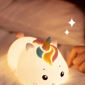 تصویر چراغ خواب سیلیکونی تک‌ شاخ Unicorn Silicone Night Lamp