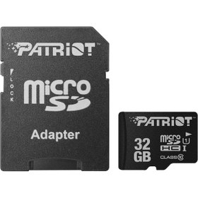 تصویر کارت حافظه‌ میکرو اس دی پاتریوت LX Series کلاس 10 استاندارد UHS-I U1 ظرفیت 32 گیگابایت همراه با آداپتور SD 