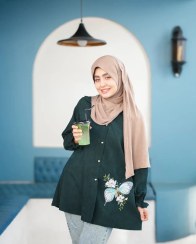 تصویر تونیک پروانه مخمل کبریتی - سبز / 38-40-42 