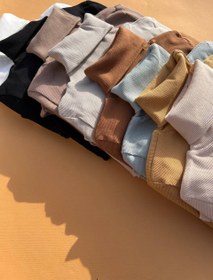 تصویر بادی یقه اسکی ( فینگردار) زنانه کد 1031 - خردلی بادی یقه اسکی ( فینگردار) زنانه کد 1031