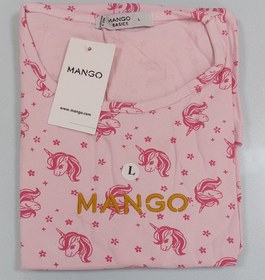 تصویر تیشرت نخی زنانه منگو طرح دار T-shirt Mango