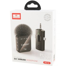 تصویر میکروفون یقه ای بی سیم Earldom ET-MC12 Type-C/Lightning/3.5mm Earldom ET-MC12 Type-C/Lightning/3.5mm Double Wireless Microphone