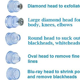 تصویر دستگاه میکرودرم ابریژن آپولوس - دستگاه میکرودرم ابریژن ممتاز برای پوستی درخشان و بی عیب - 2 نکته الماس - 5 سر - رفع کننده لک های سر سیاه - کاهش دهنده افتادگی خطوط منافذ چین و چروک - ارسال از امازون 30 روز کاری 