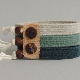 تصویر دستبند گلیمی سبزآبی 