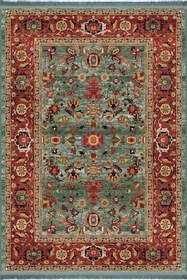 تصویر فرش ماشینی مدما مدل نکیسا طرح کلاسیک رنگ سبز قابل شستشو در لباسشویی Modema classic carpet | two layers & laundry washable