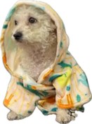 تصویر حوله تن پوش سگ و گربه با آبگیری عالی - آبی / S towel