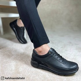 تصویر کفش طبی مردانه چرم طبیعی صم صام مدل مدونا بندی Samsam shoes men leathers tabriz