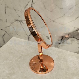 تصویر آینه اصلاح رومیزی 10X رزگلد دوطرفه 